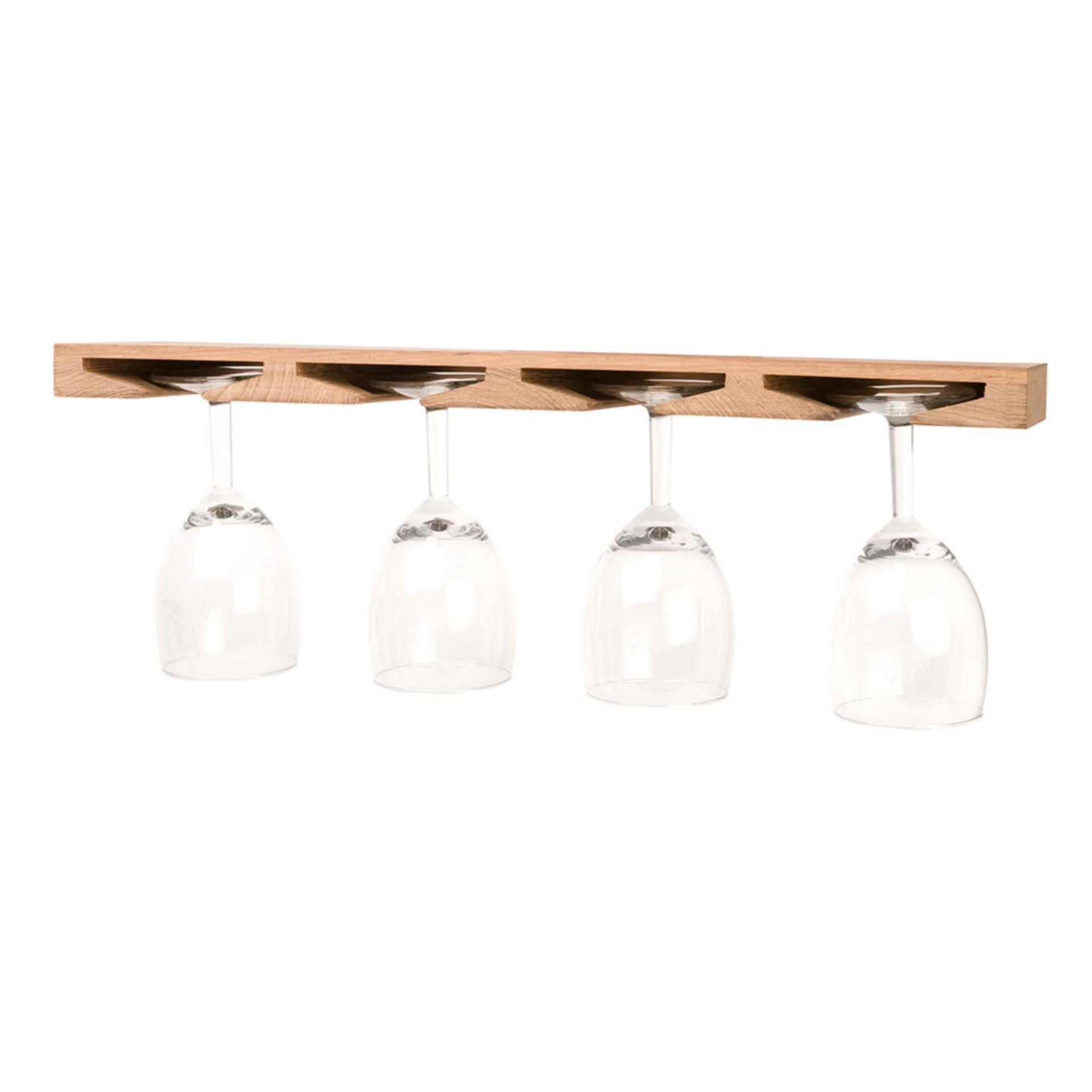 ARC Marine Teak Weinglashalter 4er für Deckenmontage, 25 x 120 x 43 mm
