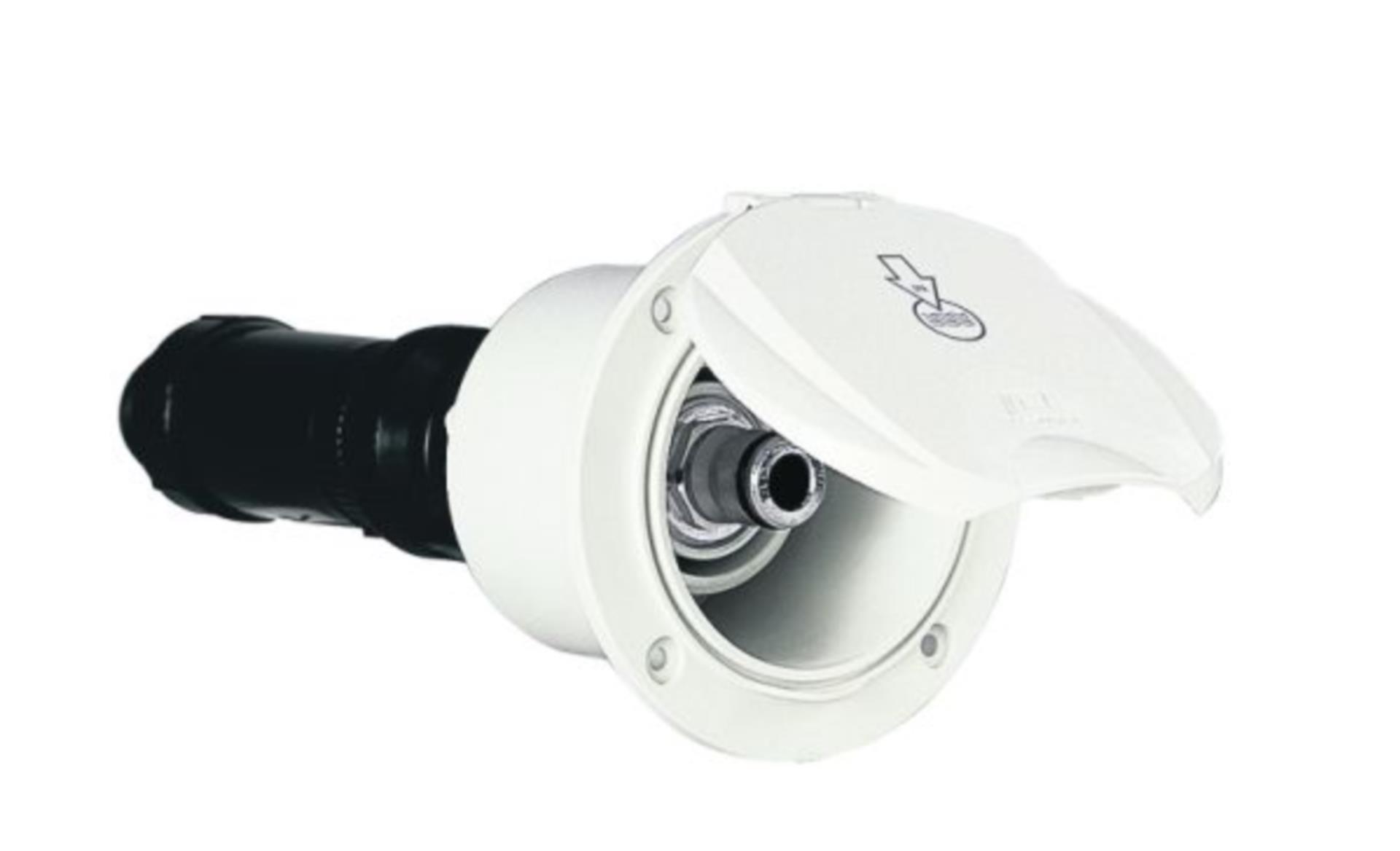 Osculati Frischwasser Landanschluß, chrom gerader Anschluss