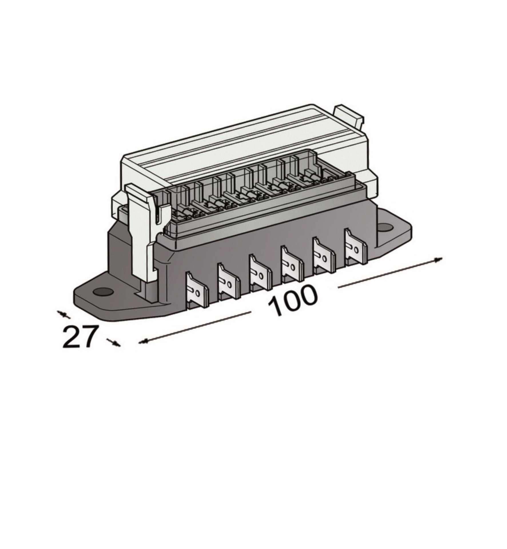 Osculati 5er Flachsicherungsdose 90 x 30, Höhe 50 mm