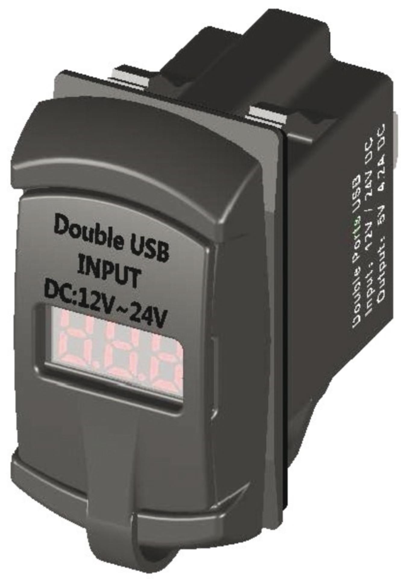 Carling USB Doppelsteckdose (2,1 A) & Voltmeter