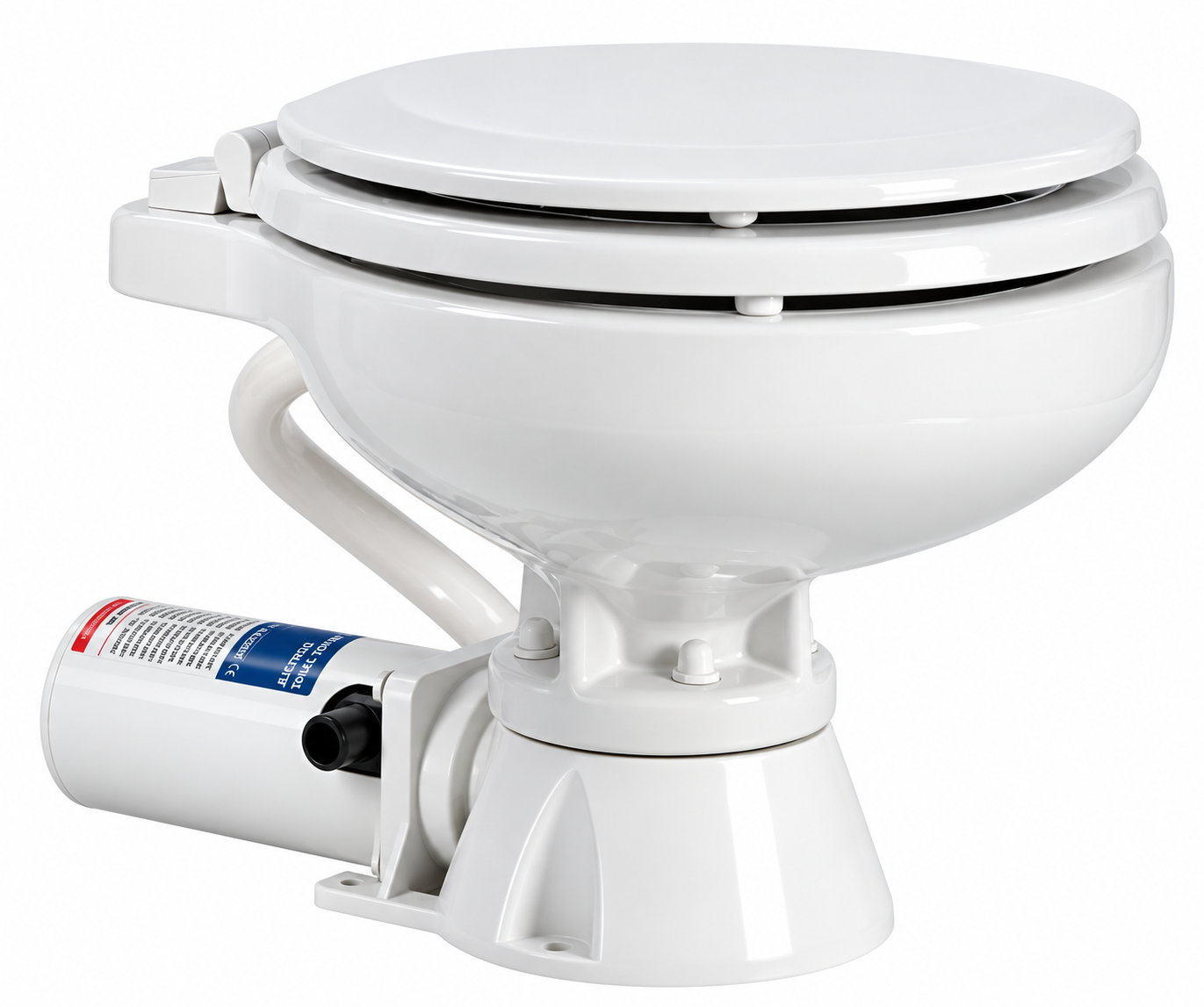 Osculati Marine WC Elektrisch 12 V, Klein (Deckel Holz lackiert)