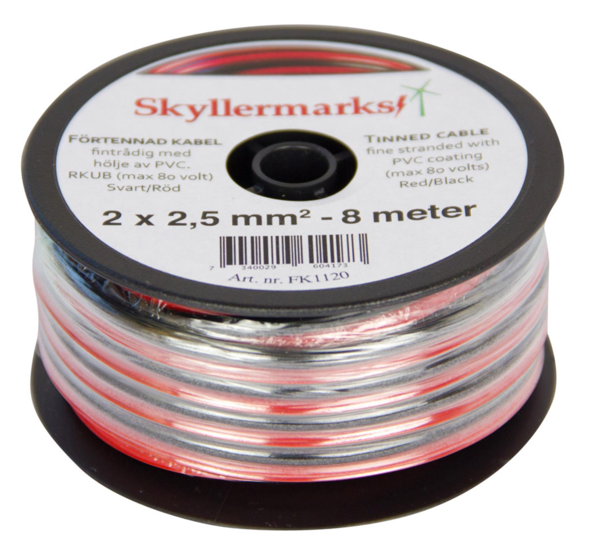 Elektrokabel 1,50 mm² x 10 m, rot /schwarz