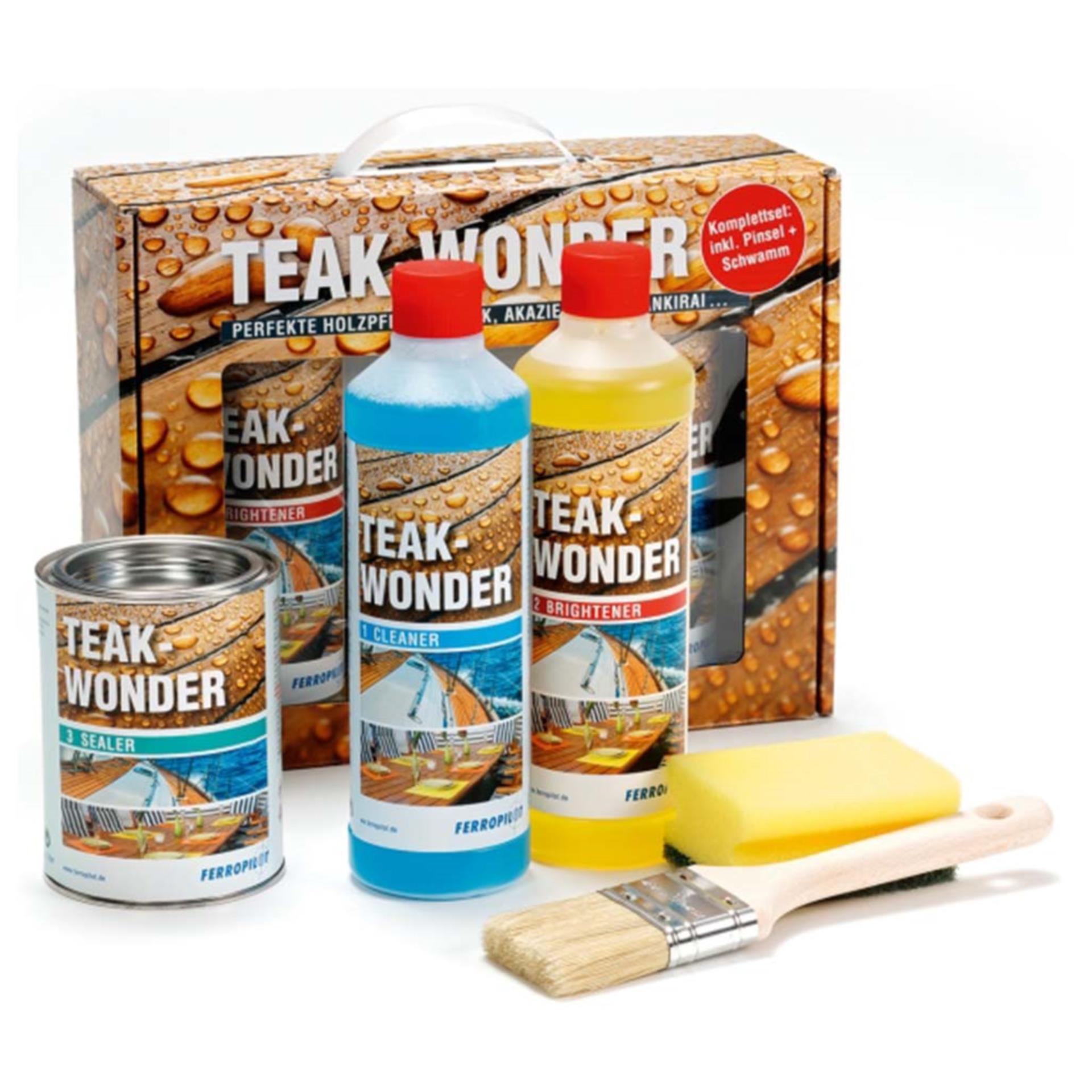 Teakwonder Set mit Pinsel und Schwamm