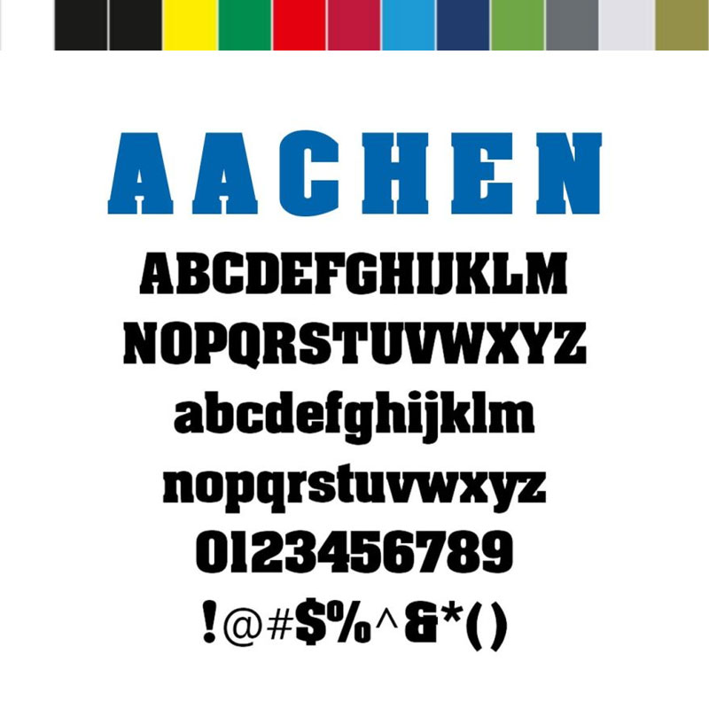 Werbeliner Buchstabe Aachen, 111 - 150 mm Werbeliner Buchstabe Aachen, 111 - 150 mm