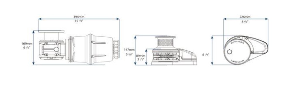 Lewmar Ankerwinde VX2, 700 W mit Kettenspill 10 mm