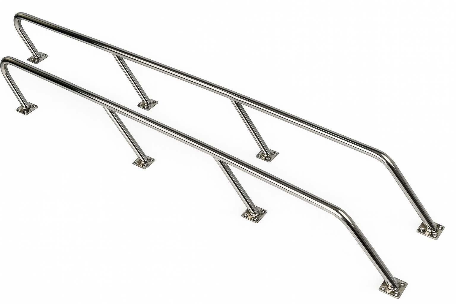 Osculati Seitenreling mit zwei Mittelstützen, Länge 180 cm (Paar)