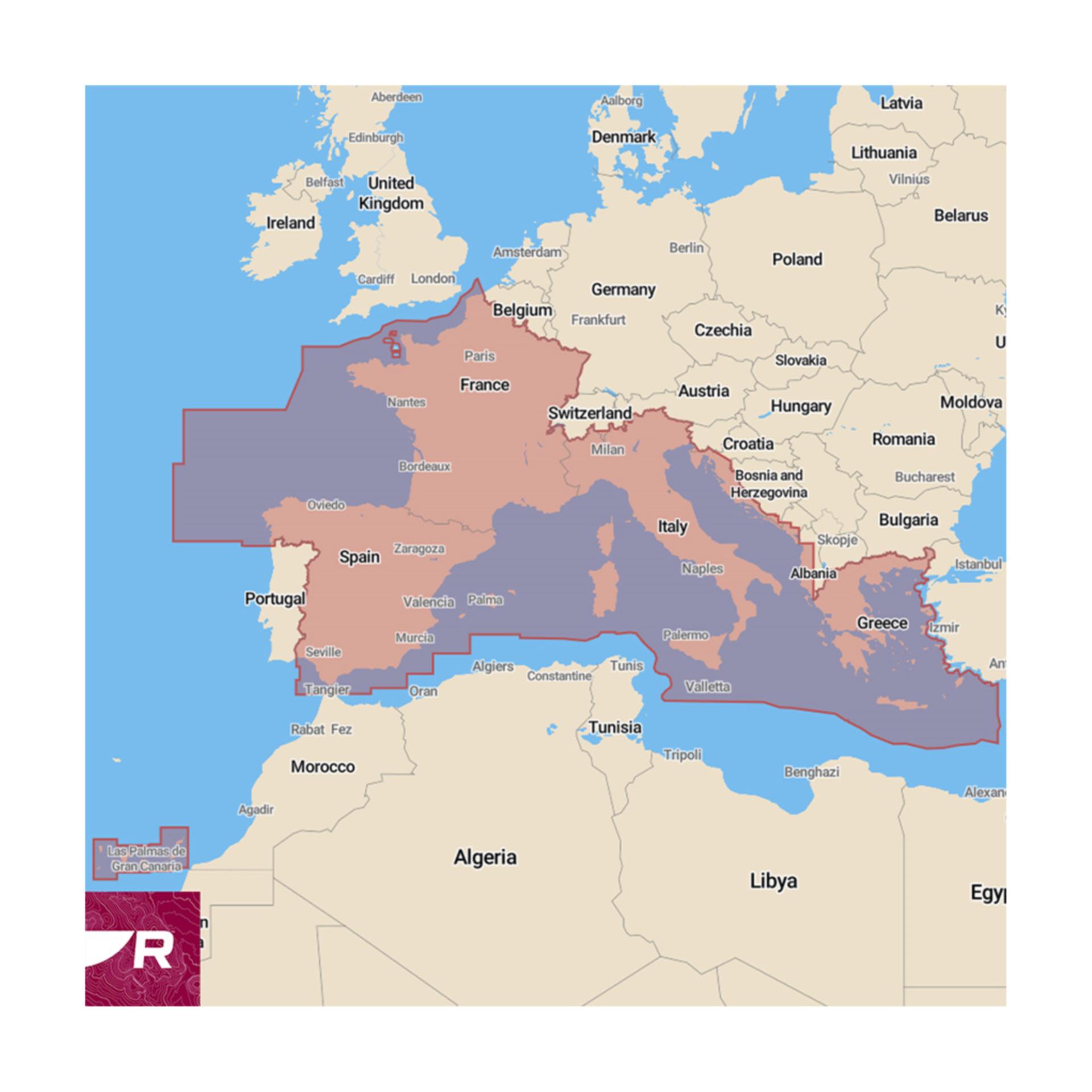 Raymarine Lighthouse Karte Mittelmeer