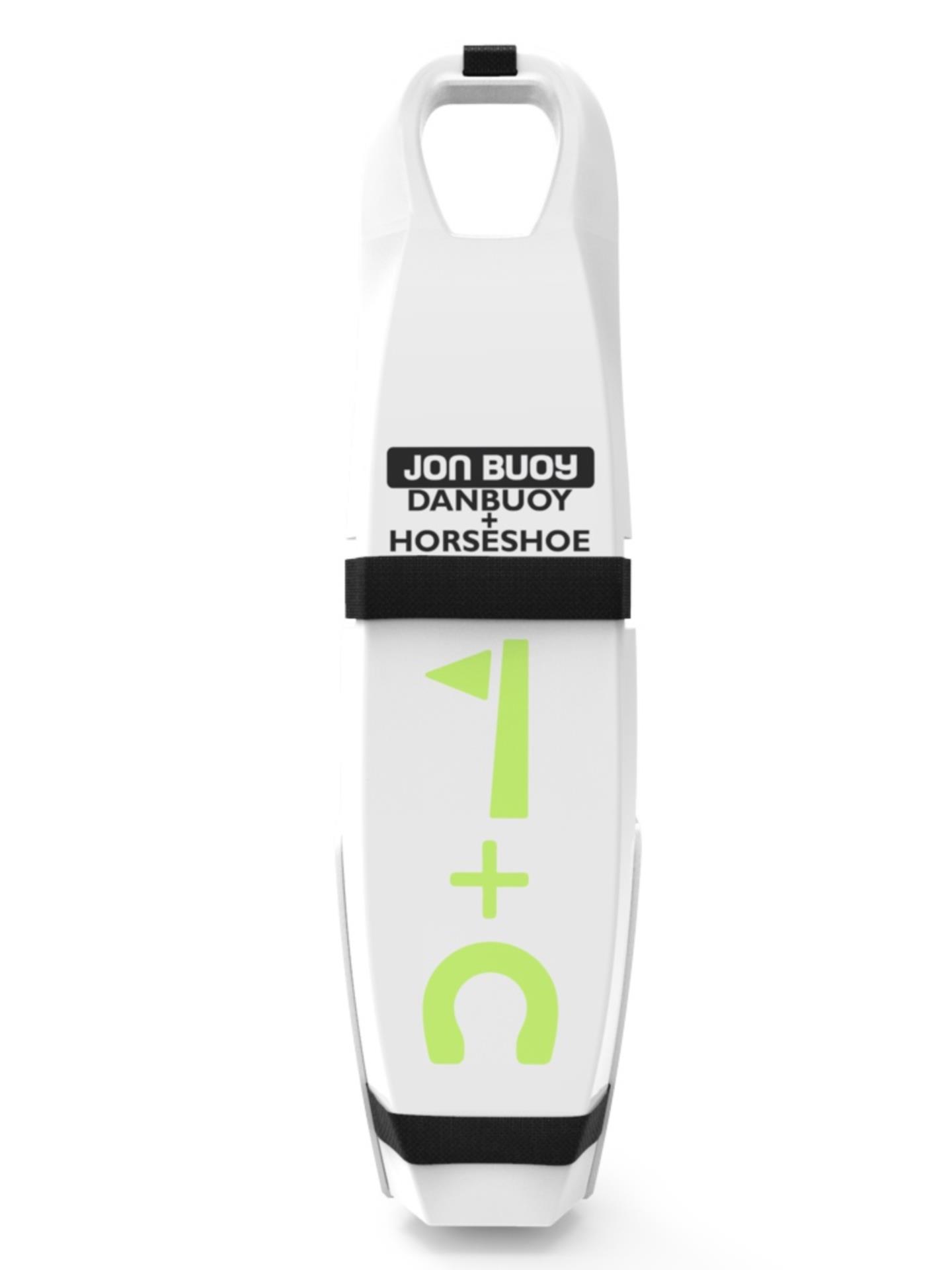 Jon Buoy Danbuoy + Rettungsring, weiß  mit Relingshalterung
