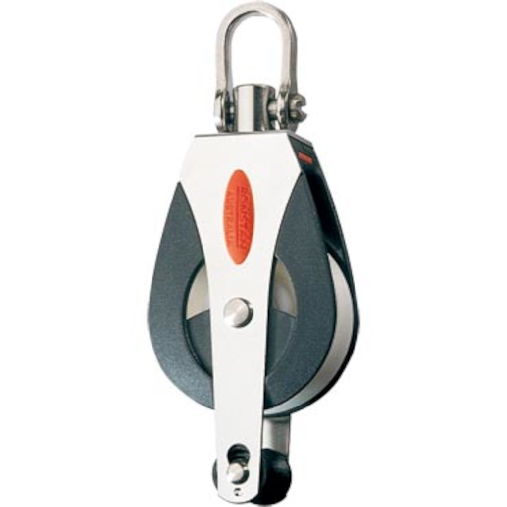 Ronstan Einfachblock mit Wirbel und Hundsfott, 50er Scheibe