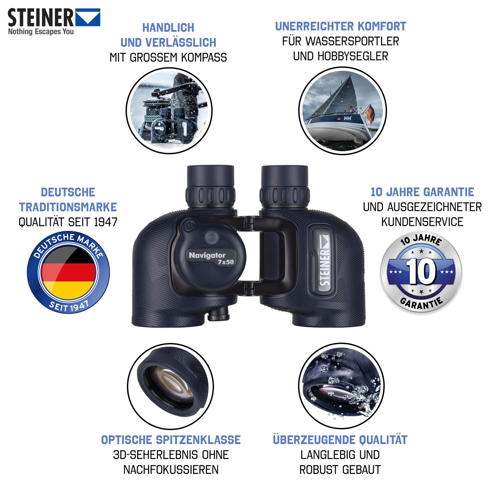 Steiner Navigator 7 x 50 C Fernglas mit Kompass