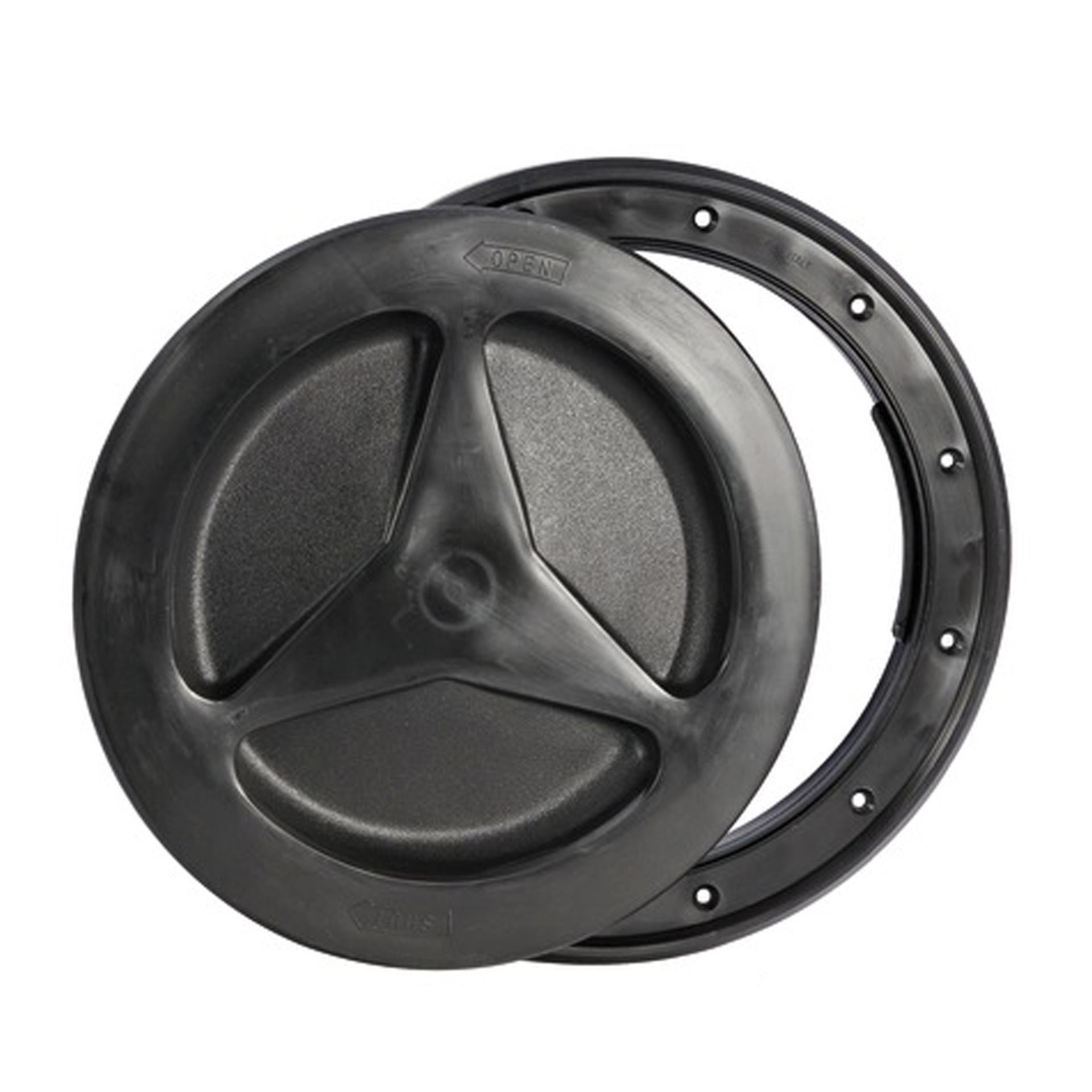 Osculati Inspektionsdeckel mit Bajonettverschluss, 204 / 155 mm Ø, schwarz