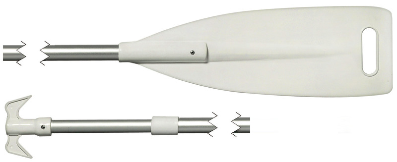 Osculati Stechpaddel Aluminium Teleskop 90 - 160 cm, Alu / Weiß