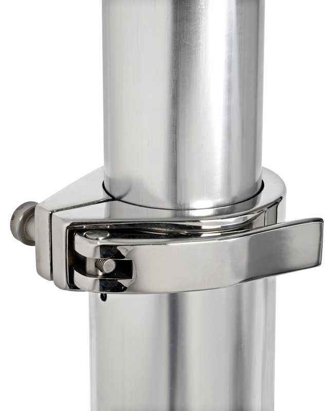 Osculati Teleskop Tischfuss mit Gasfeder, quadratische Grundplatte Osculati Teleskop Tischfuss mit Gasfeder, quadratische Grundplatte