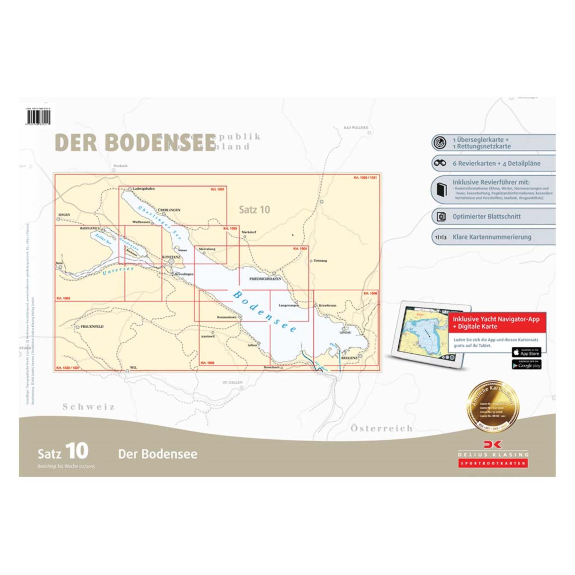 Delius Klasing Sportbootkarten, Satz 10, Bodensee