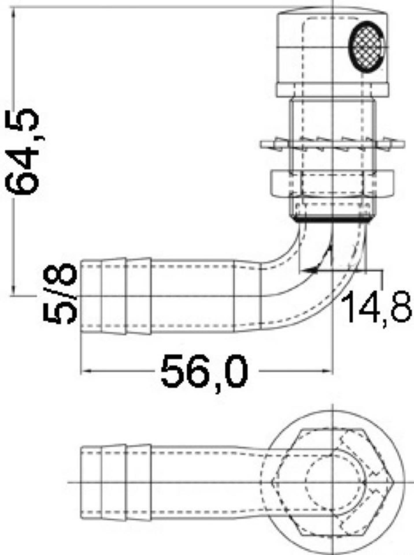 Osculati Tankentlüftung mit 90° Bogen / 16 mmØ Osculati Tankentlüftung mit 90° Bogen / 16 mmØ