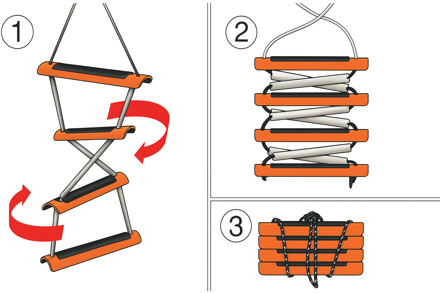 Osculati Strickleiter, 5 Stufen