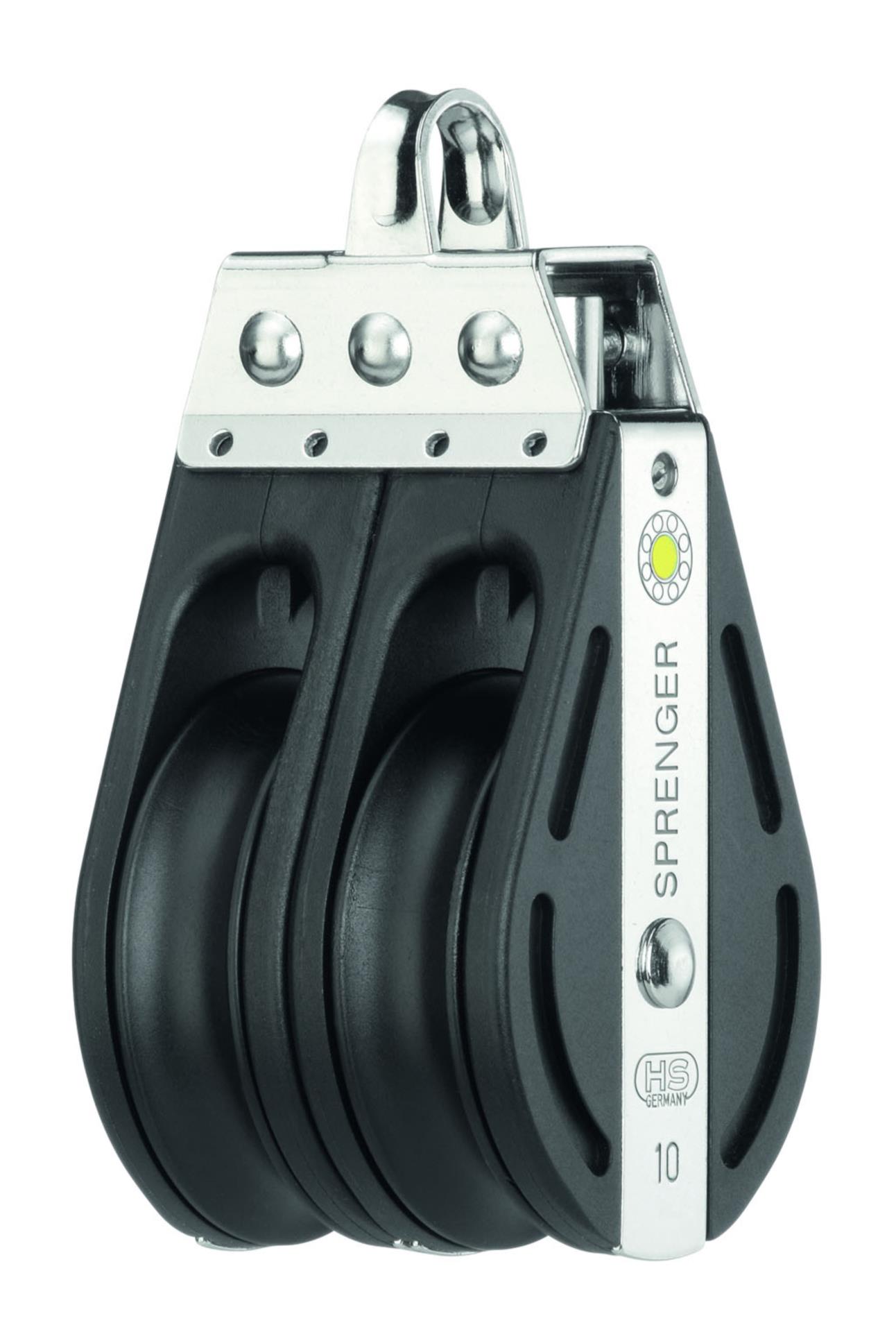 Sprenger S-Block Gleitlager 10 mm - 2 Rollen, durchgehender Bügel