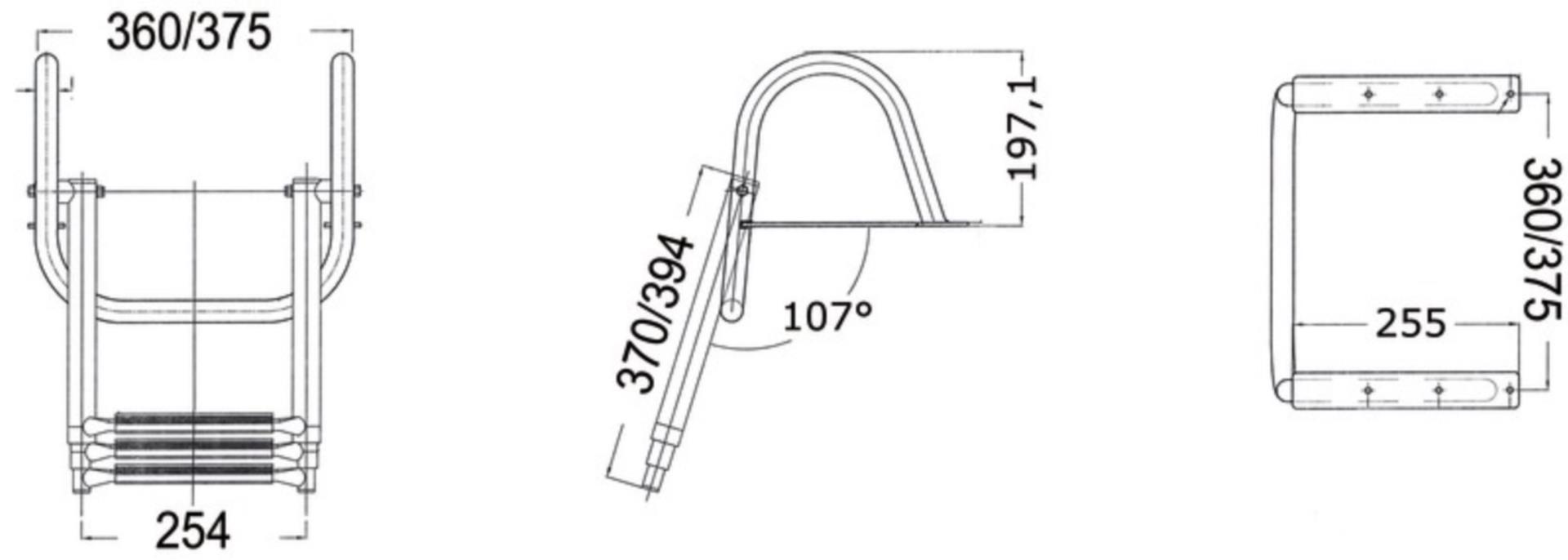 Osculati Ausziehbare Badeleiter mit Griffen, 4 Stufen Osculati Ausziehbare Badeleiter mit Griffen, 4 Stufen