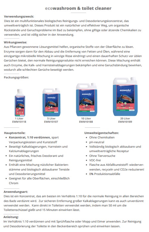 Ecoworks Marine EcoWorksToilet & Washroom Cleaner, 1 Liter