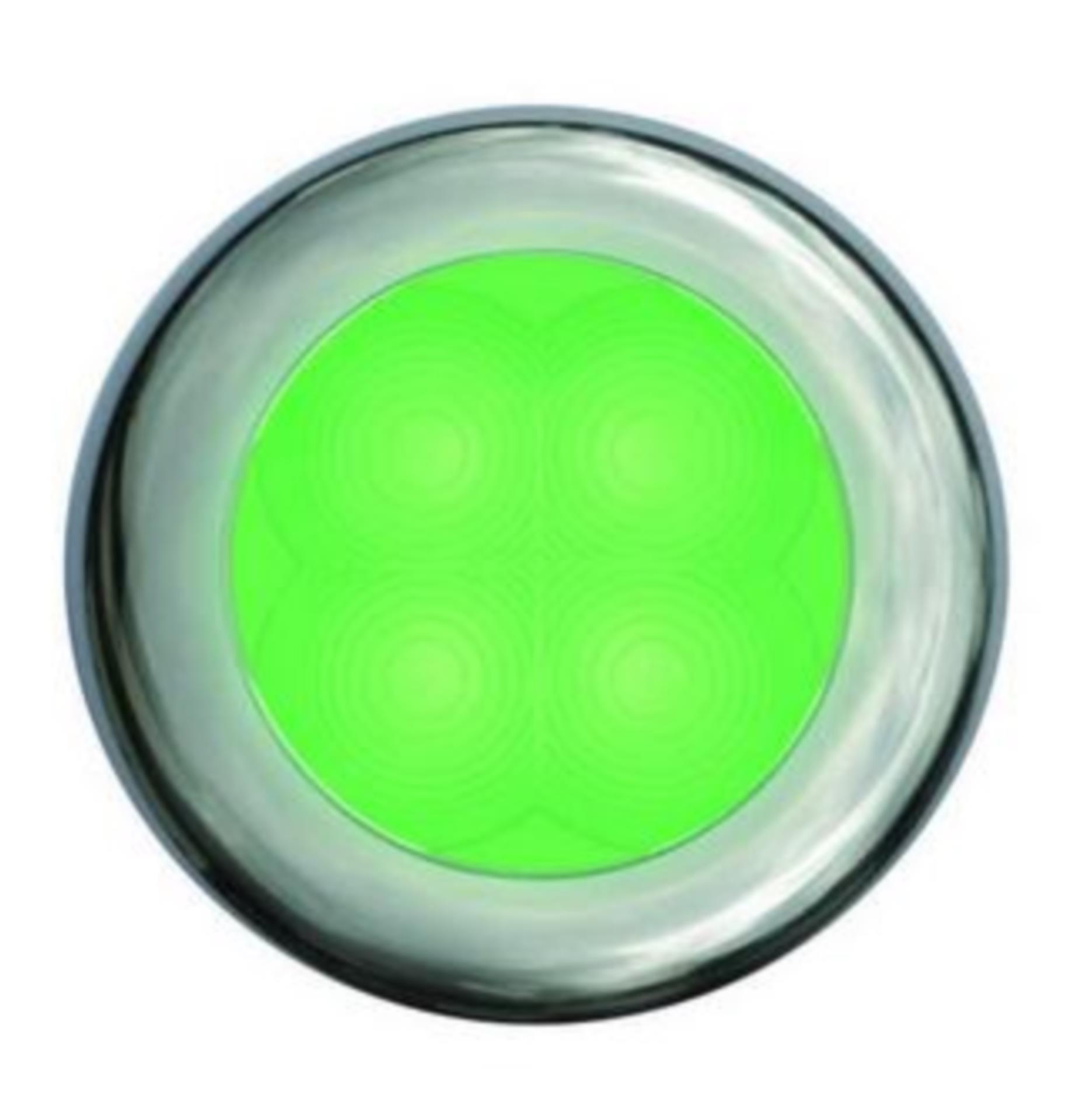 Hella Marine Leuchte, rund, grünes LED,  Chrom