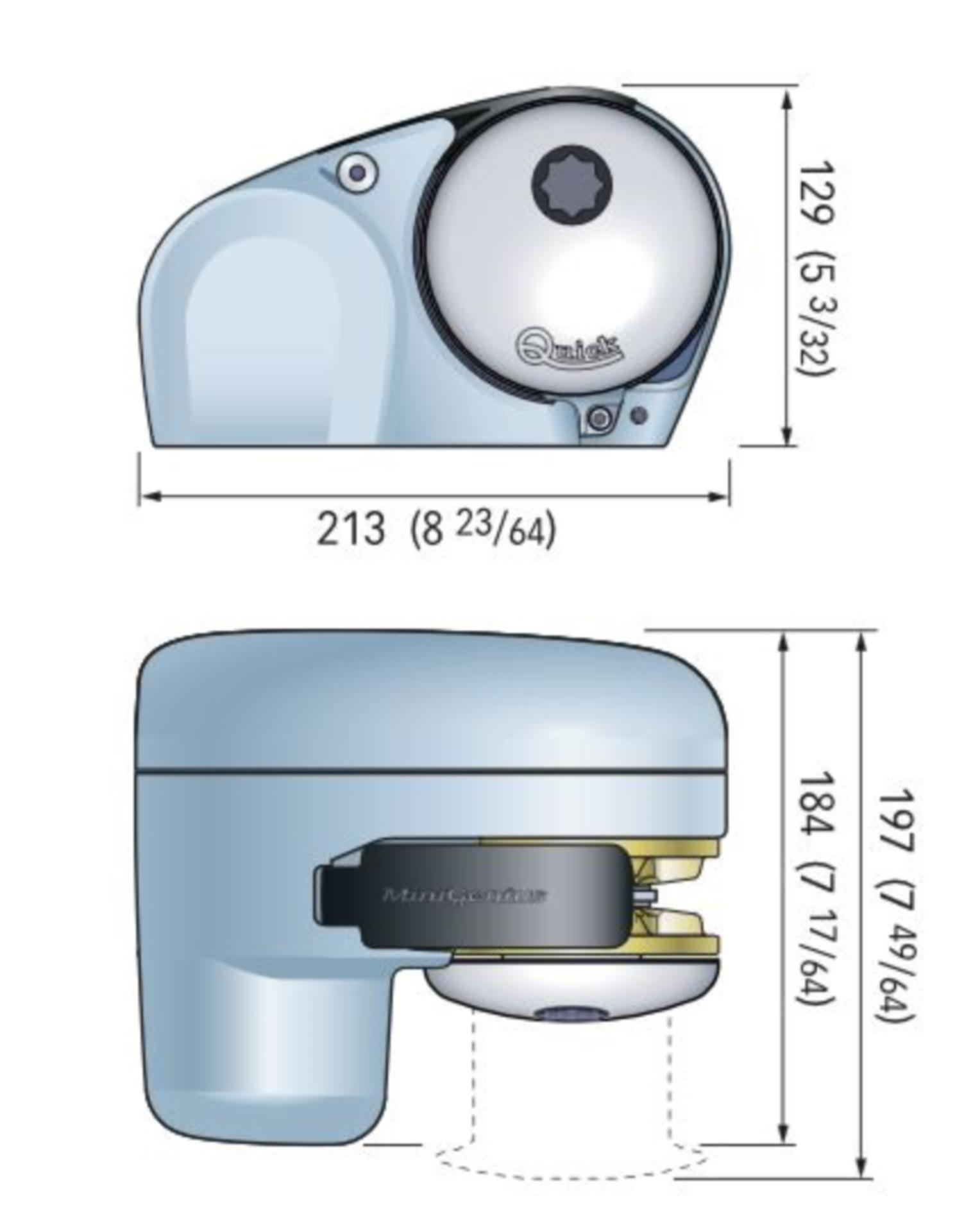Quick Ankerwinde Genius GP2, 500 W FreeFall, 6 mm Nuss Quick Ankerwinde Genius GP2, 500 W FreeFall, 6 mm Nuss