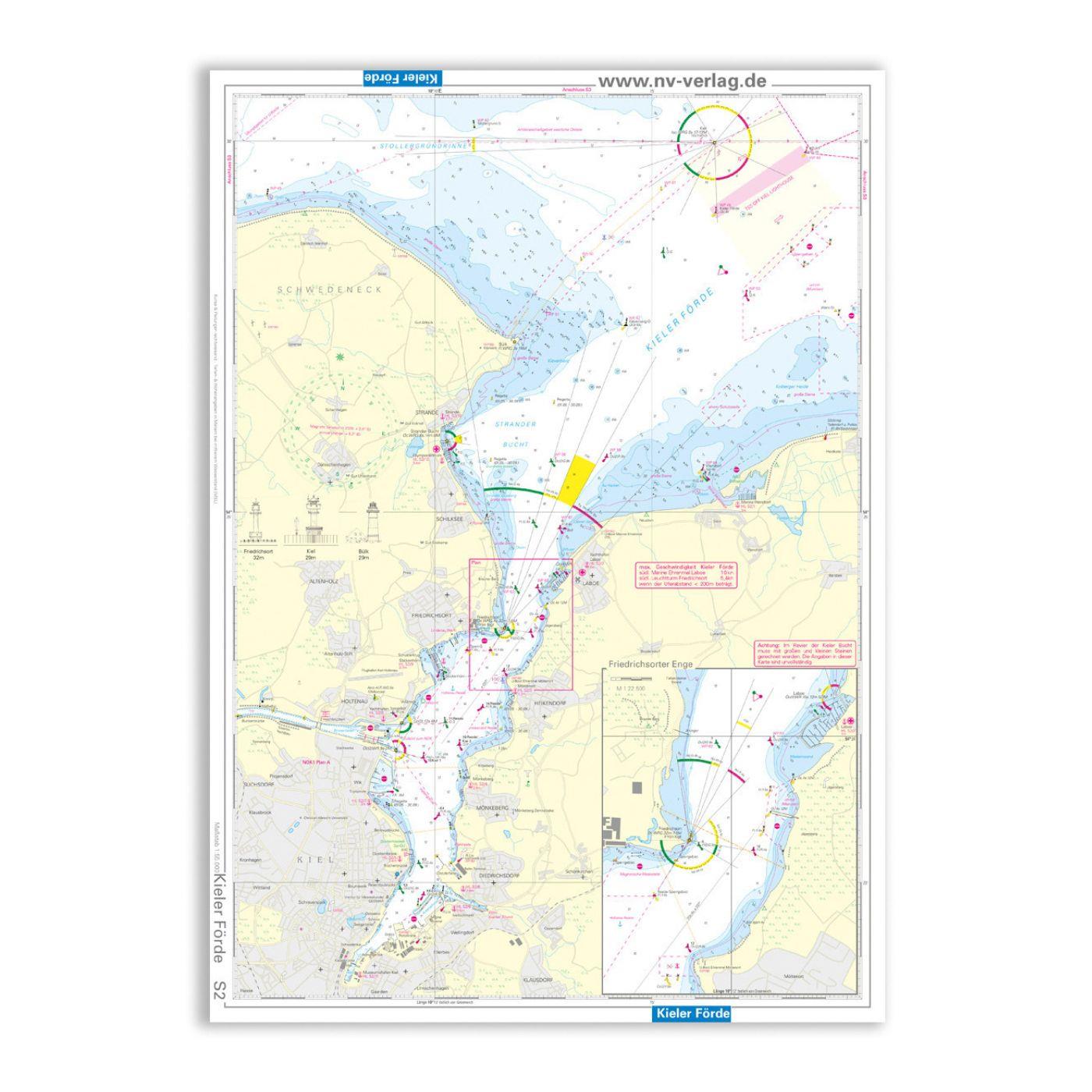 Nautischer Verlag NV Charts Einzelkarte Kieler Förde, Wasserfest / Kunststoff