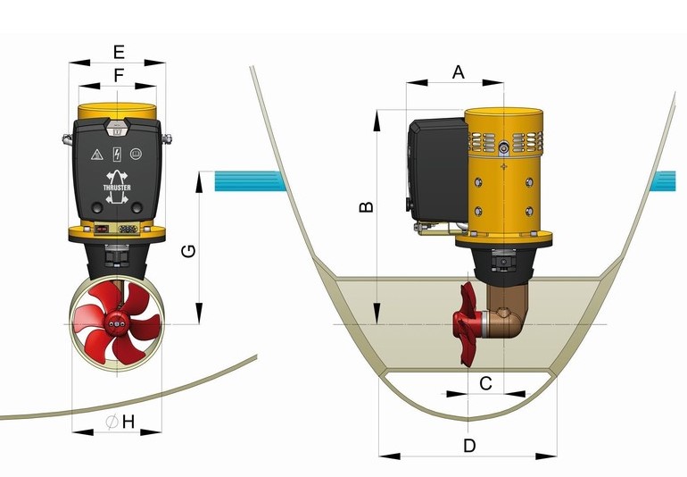 Vetus Bugstrahlruder 250 N / 1,5kW / BOW2512E
