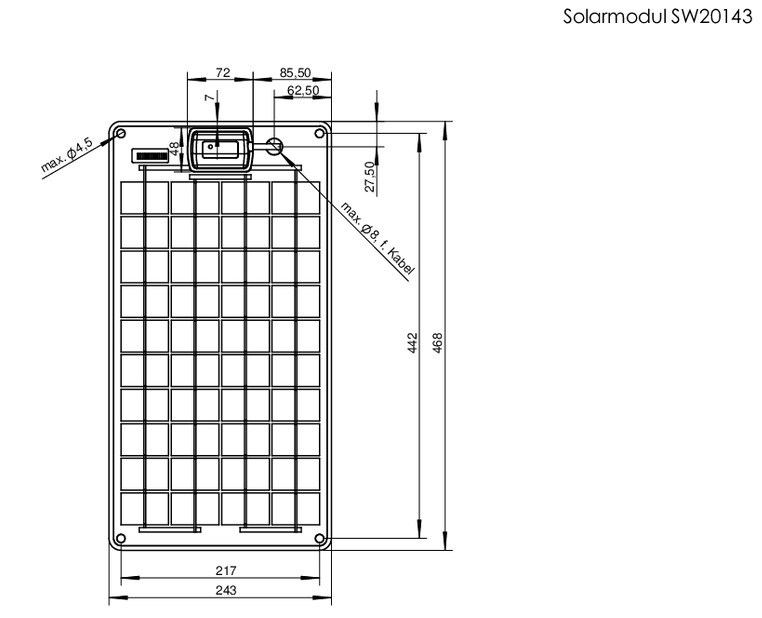 Sunware Modul Sunware SW20143 15WP 12 V Dose vorne