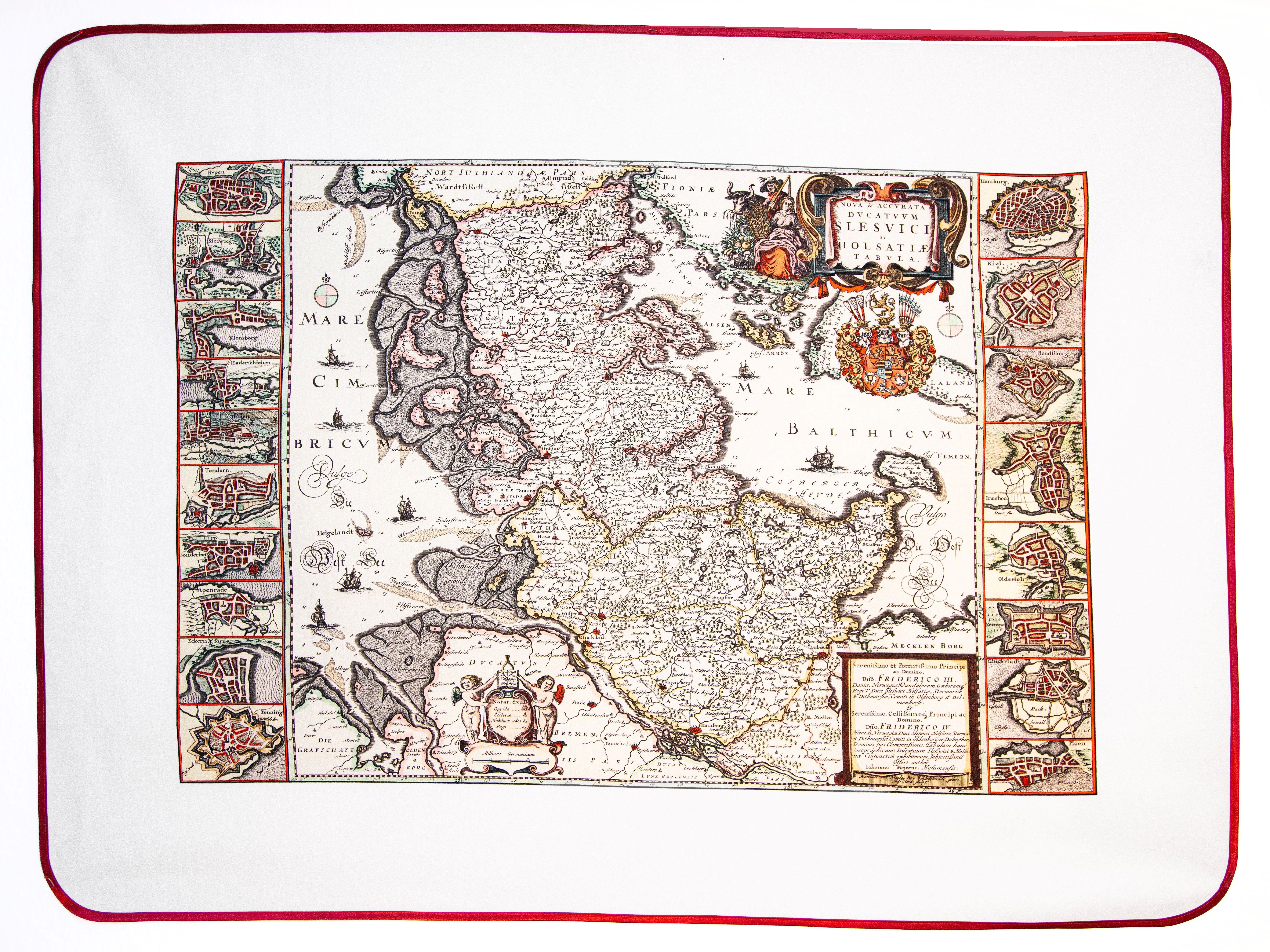 Tavomar Tischdecke Schleswig-Holstein historisch 1662 groß 1,70 x 1,35m