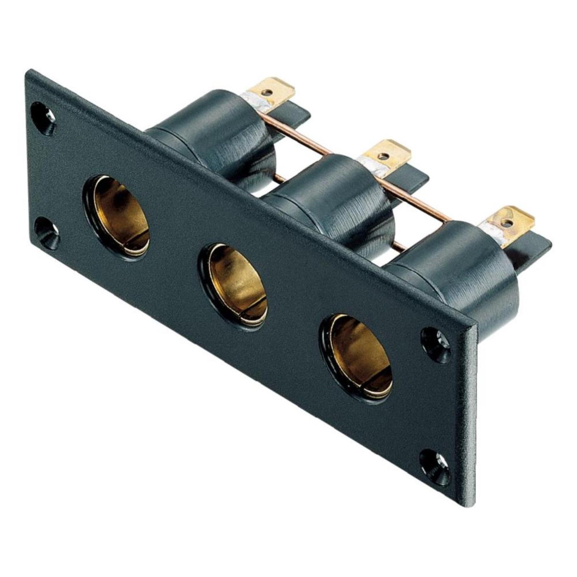 3er Einbauleiste für 12 mmØ Stecker