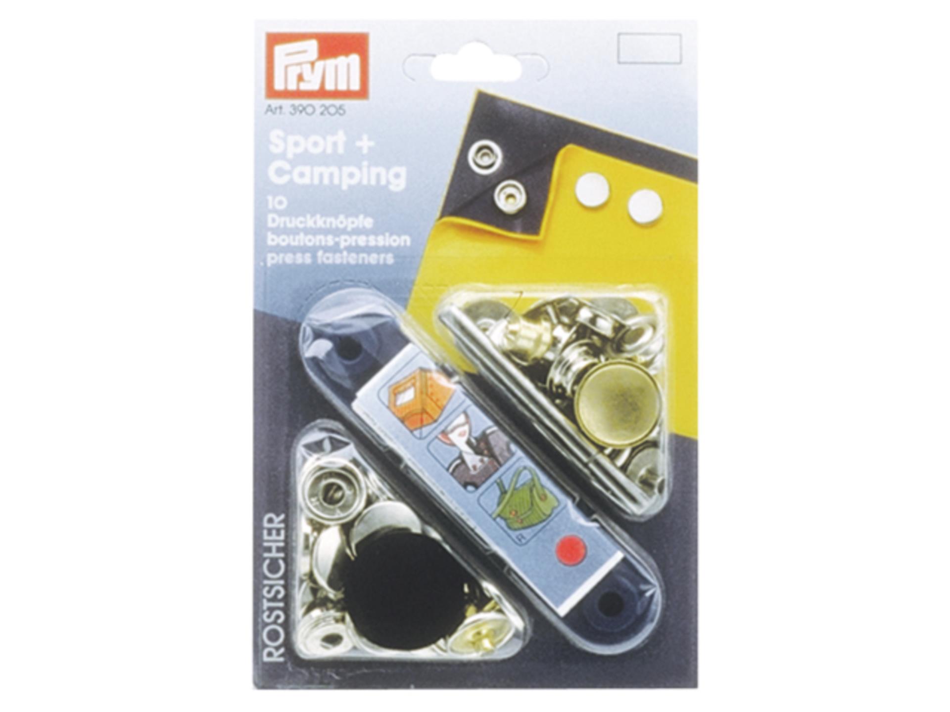 Prym Druckknöpfe Messing vernickelt 15 mm, Stoff- Stoff  inkl. Werkz.
