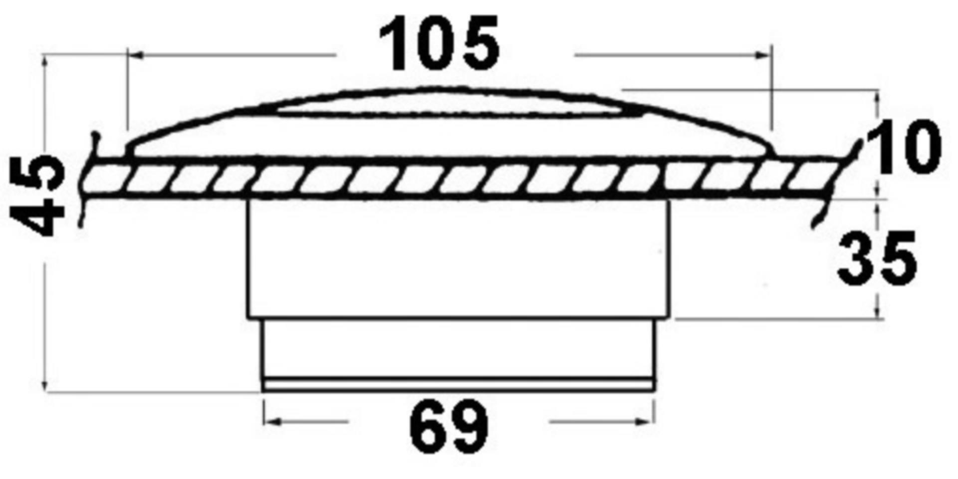 Osculati Cockpitlampe, Einbauversion 10W/12V Osculati Cockpitlampe, Einbauversion 10W/12V