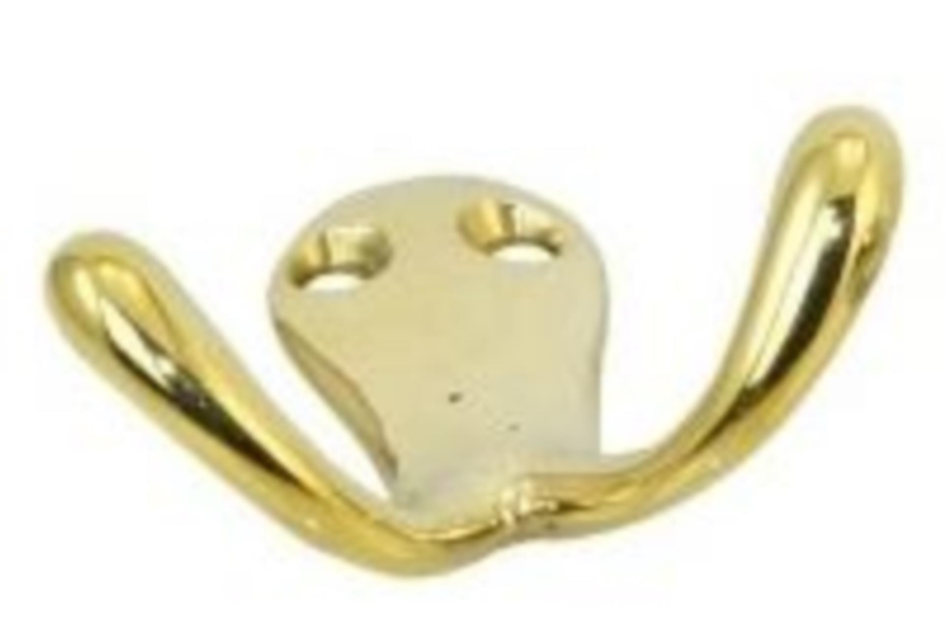 Lindemann Kleiderhaken doppelt messing poliert, 18 x 42 mm