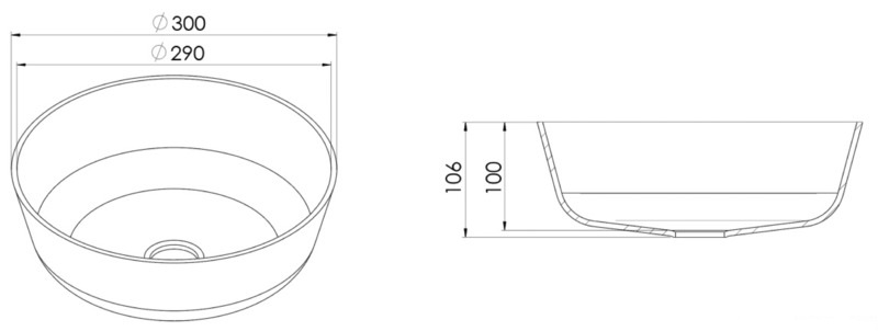 Osculati Aufsetzbares Waschbecken weiss, rund 300 mmØ