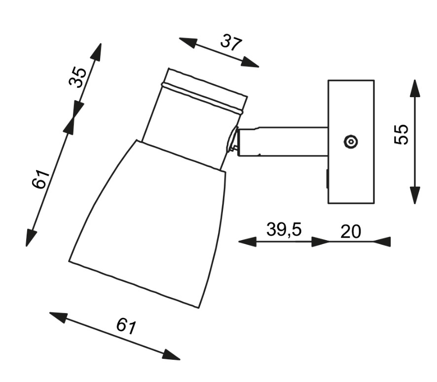 Prebit Wandleuchte LED R1-1 chrom