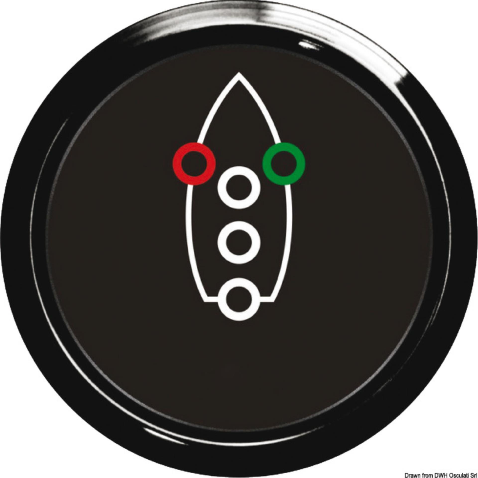 Osculati Anzeigeinstrument Ruderausschlag, schwarz / schwarz