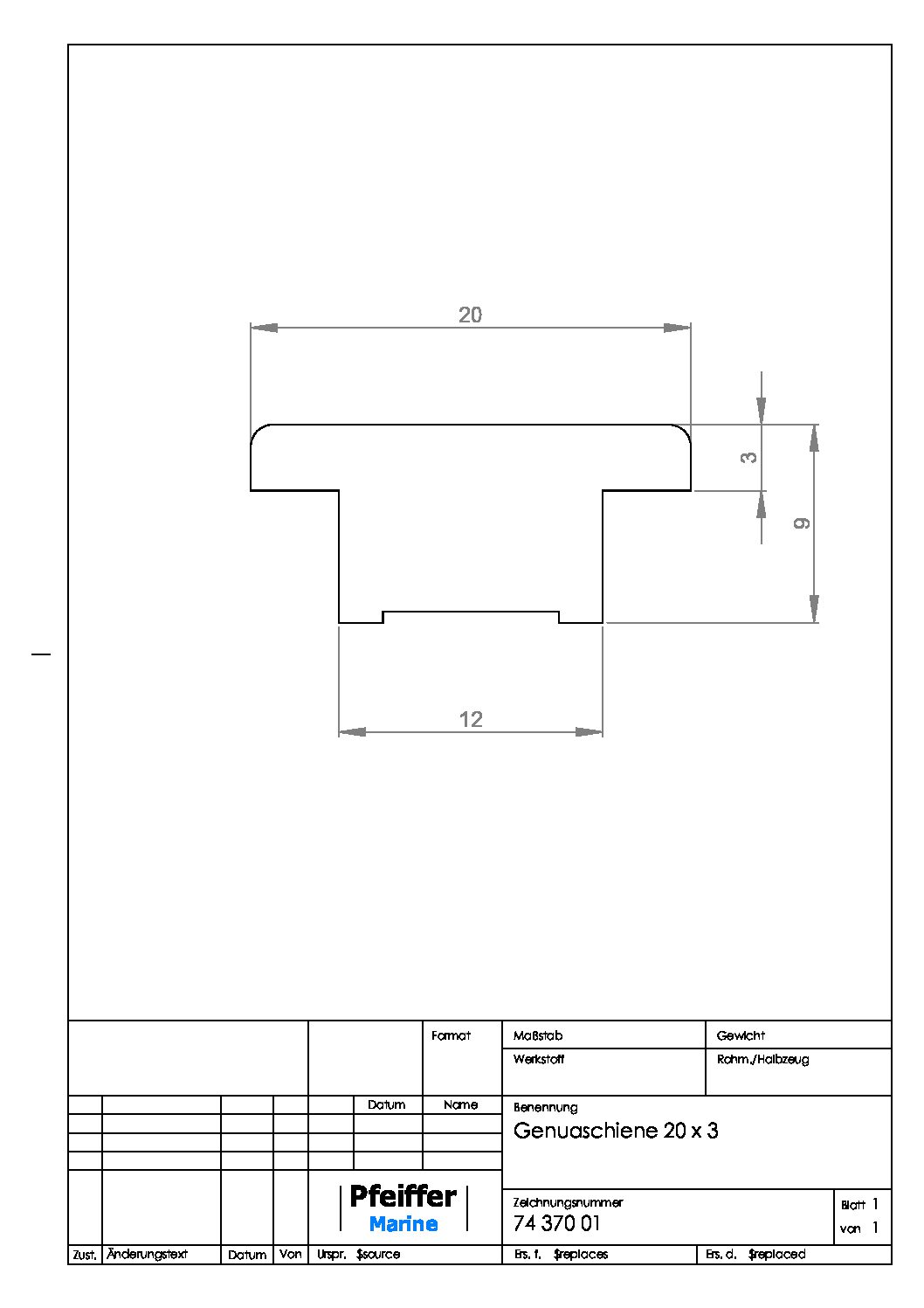 Pfeiffer Springklampe 160 mm für Schiene 20 x 3 mm