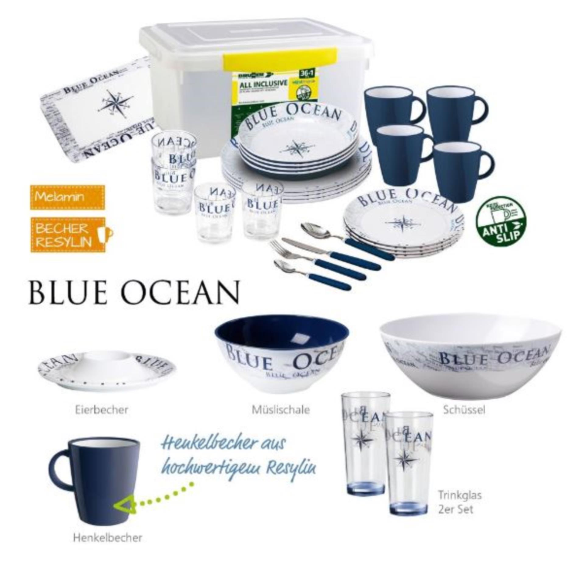 Brunner Geschirrset Blue Ocean, 36-teilig