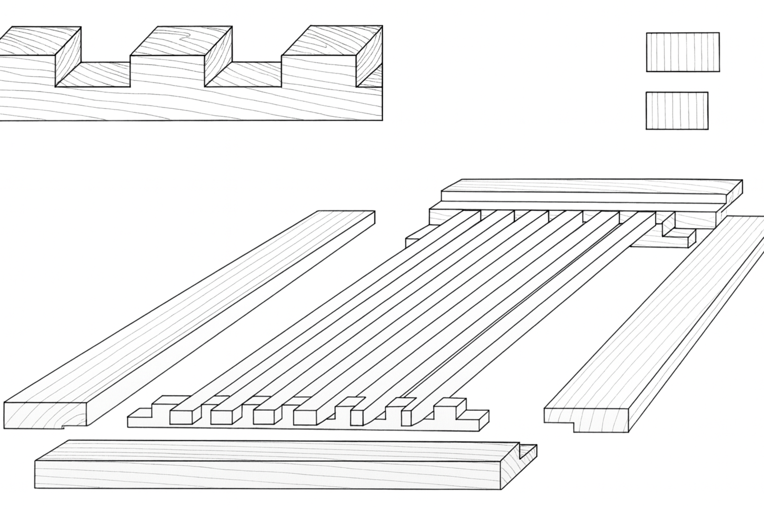 ARC Marine Teak Grating zum Eigenbau, Umrandungsprofil T042