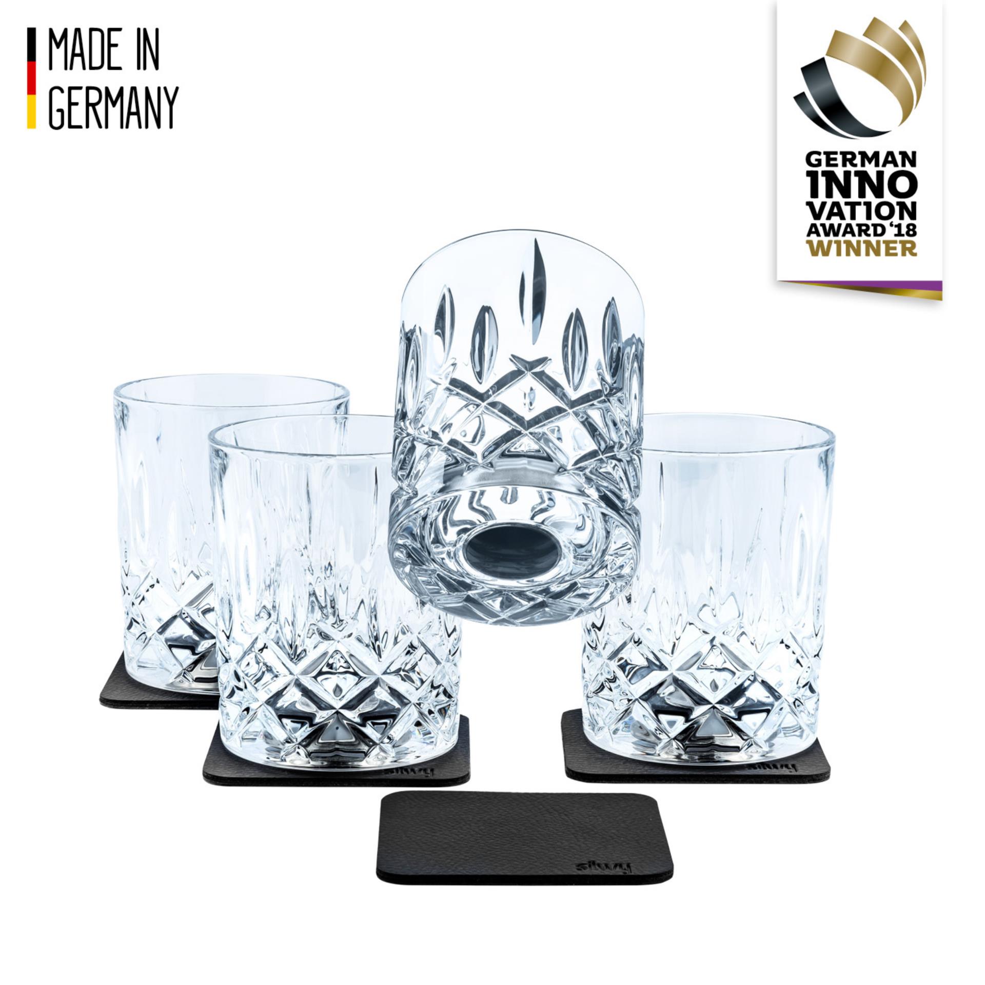 silwy Magnetglas 4er Set Whiskey