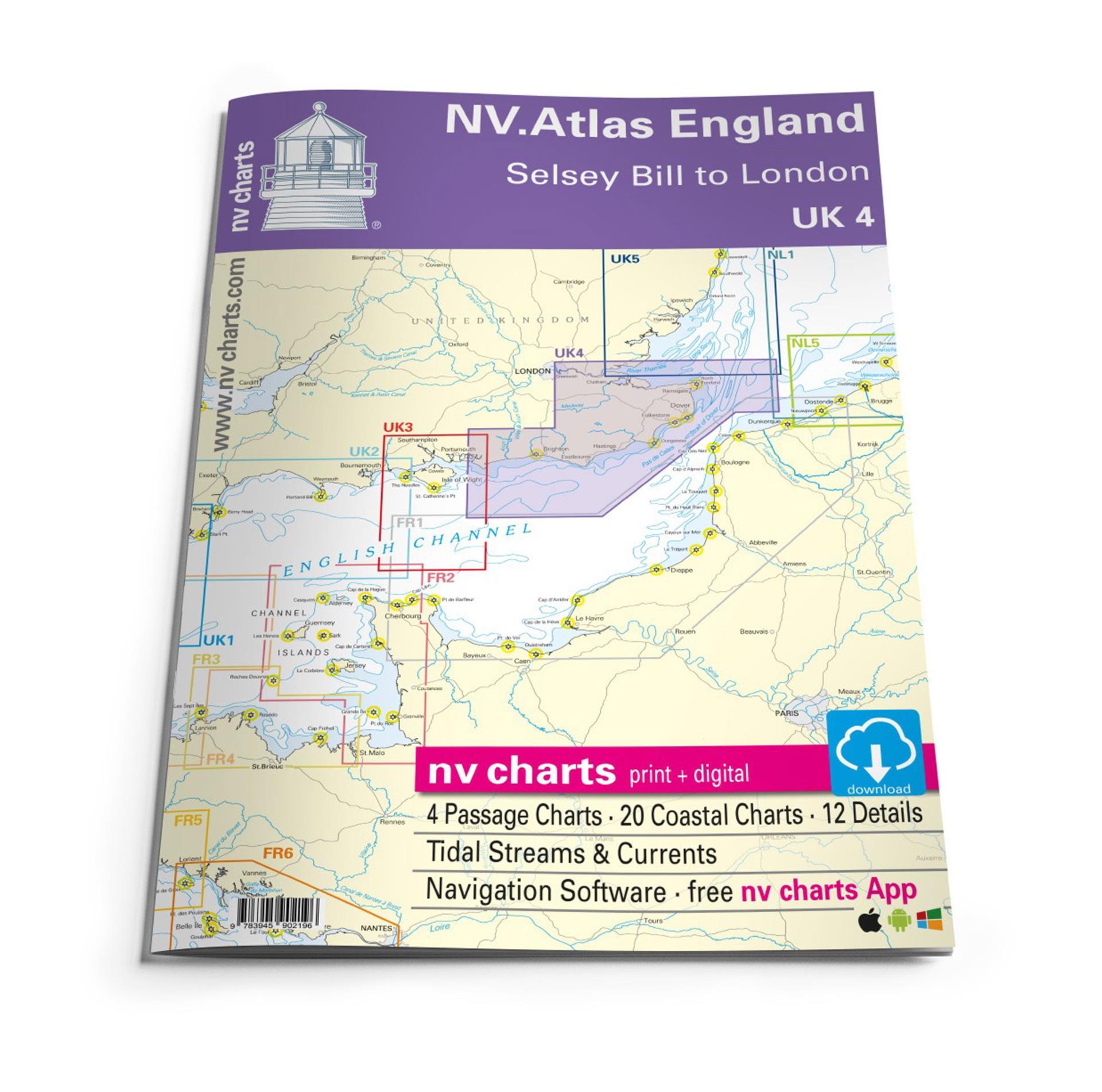 Nautischer Verlag NV Atlas England - UK4 - Selsey Bill to London