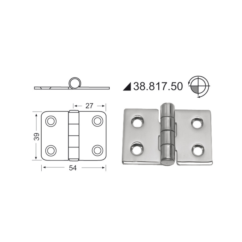 Osculati Scharnier 1, Herausragender Kern 54 x 39 mm