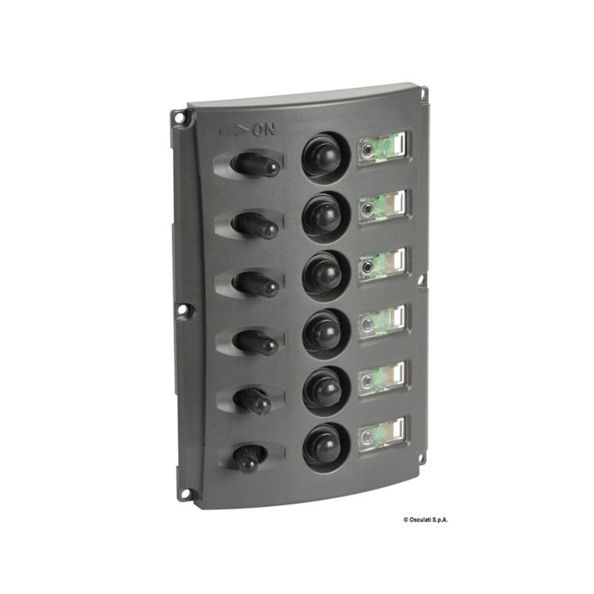 Osculati Schalttafel IP65 mit Doppel LED, 6er