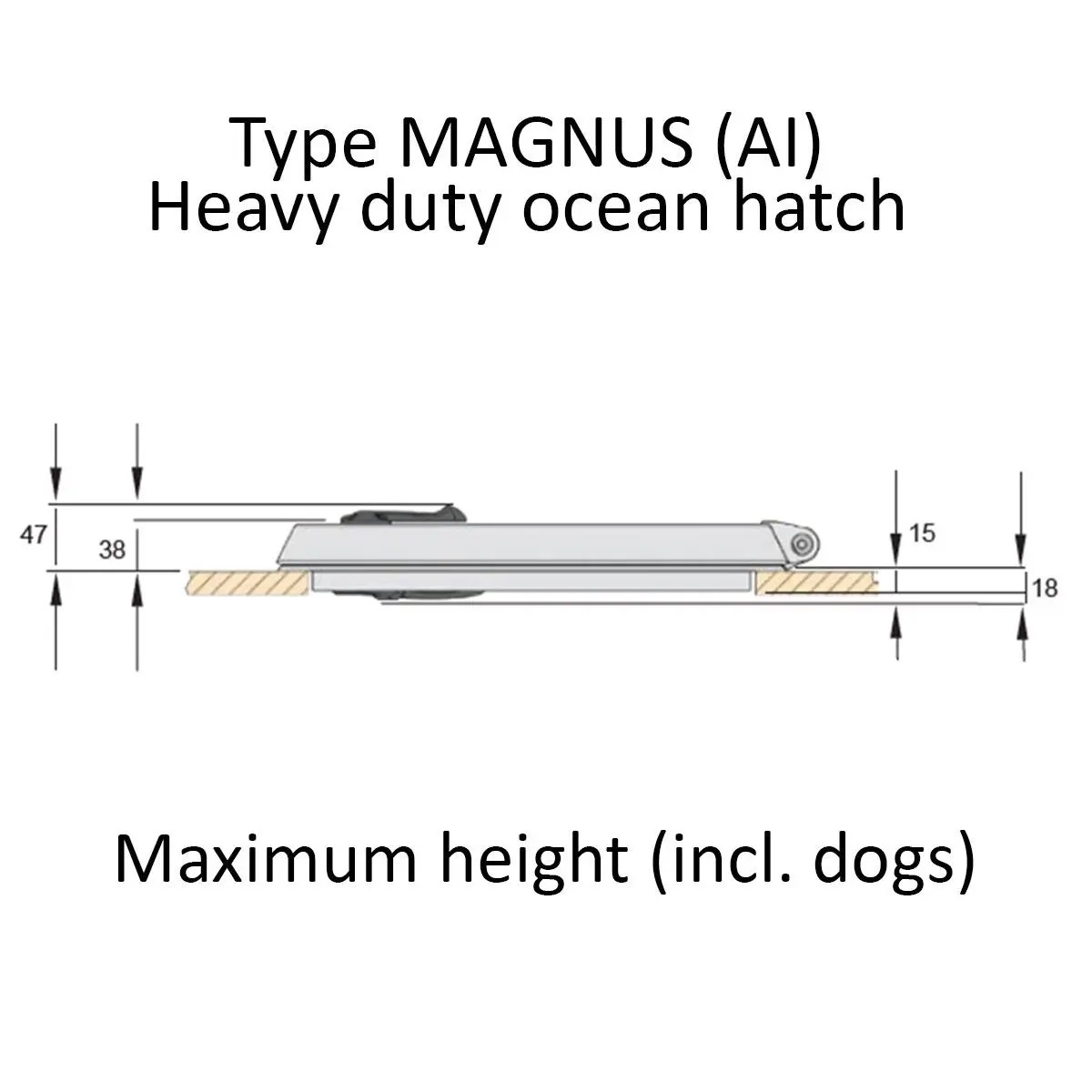 Vetus Magnus Decksluke Typ 2626, außen 312 x 312 mm