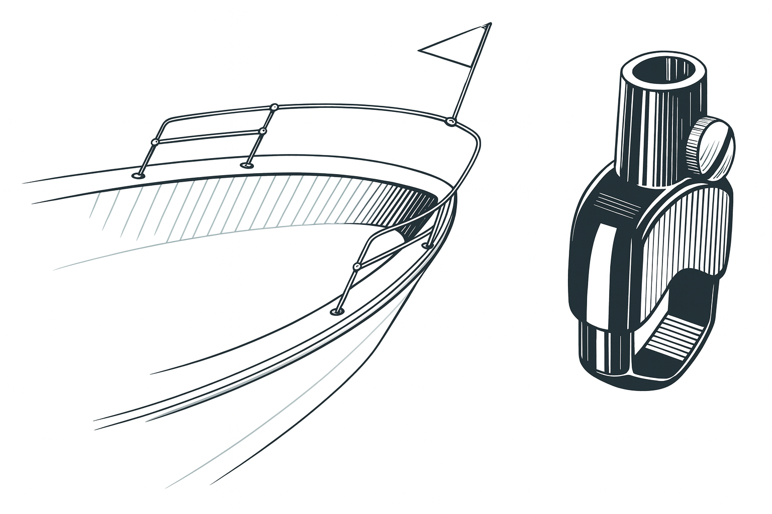 Osculati Flaggenstockhalter für die Reling, 14 mmØ Osculati Flaggenstockhalter für die Reling, 14 mmØ