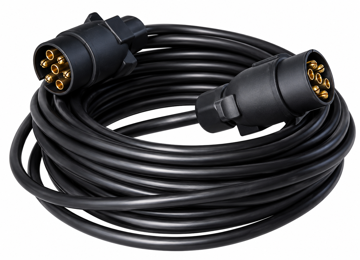 Verlängerungskabel Anhänger 12 V (2 x Stecker / 7-polig), 7 Meter