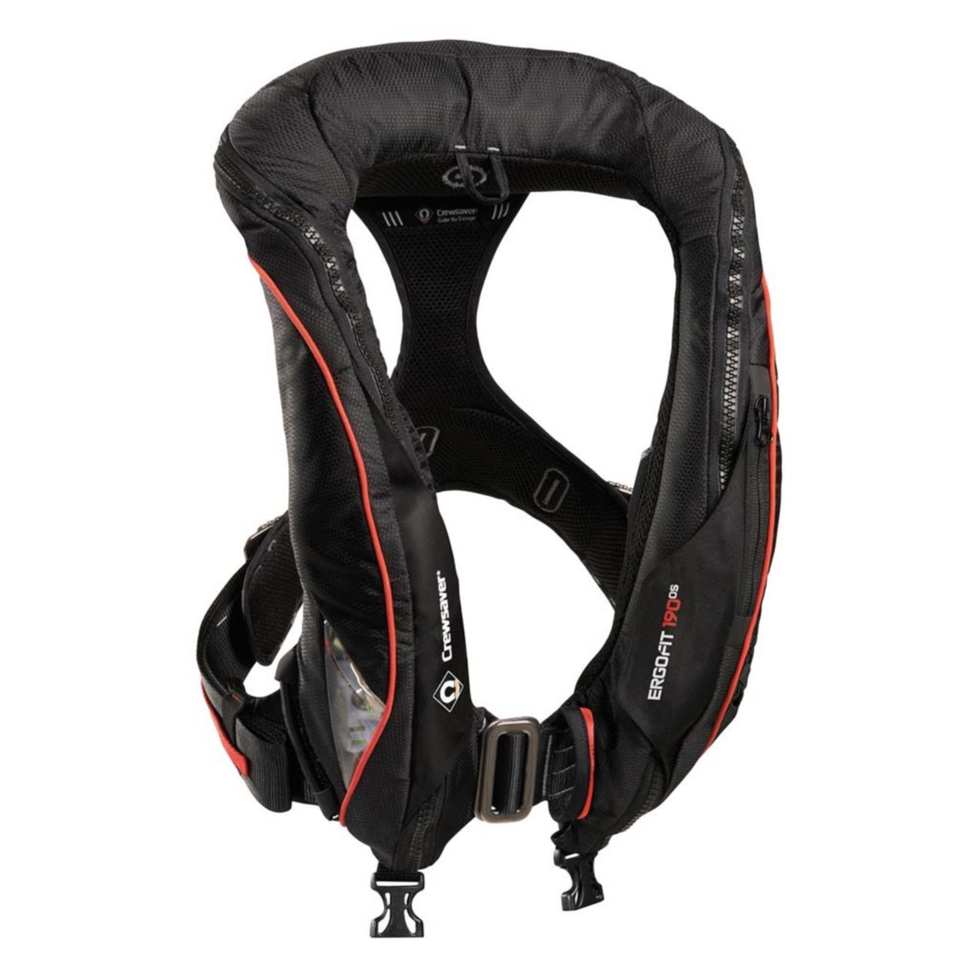 Crewsaver ErgoFit 190N Offshore mit Harness und Notlicht, Schwarz
