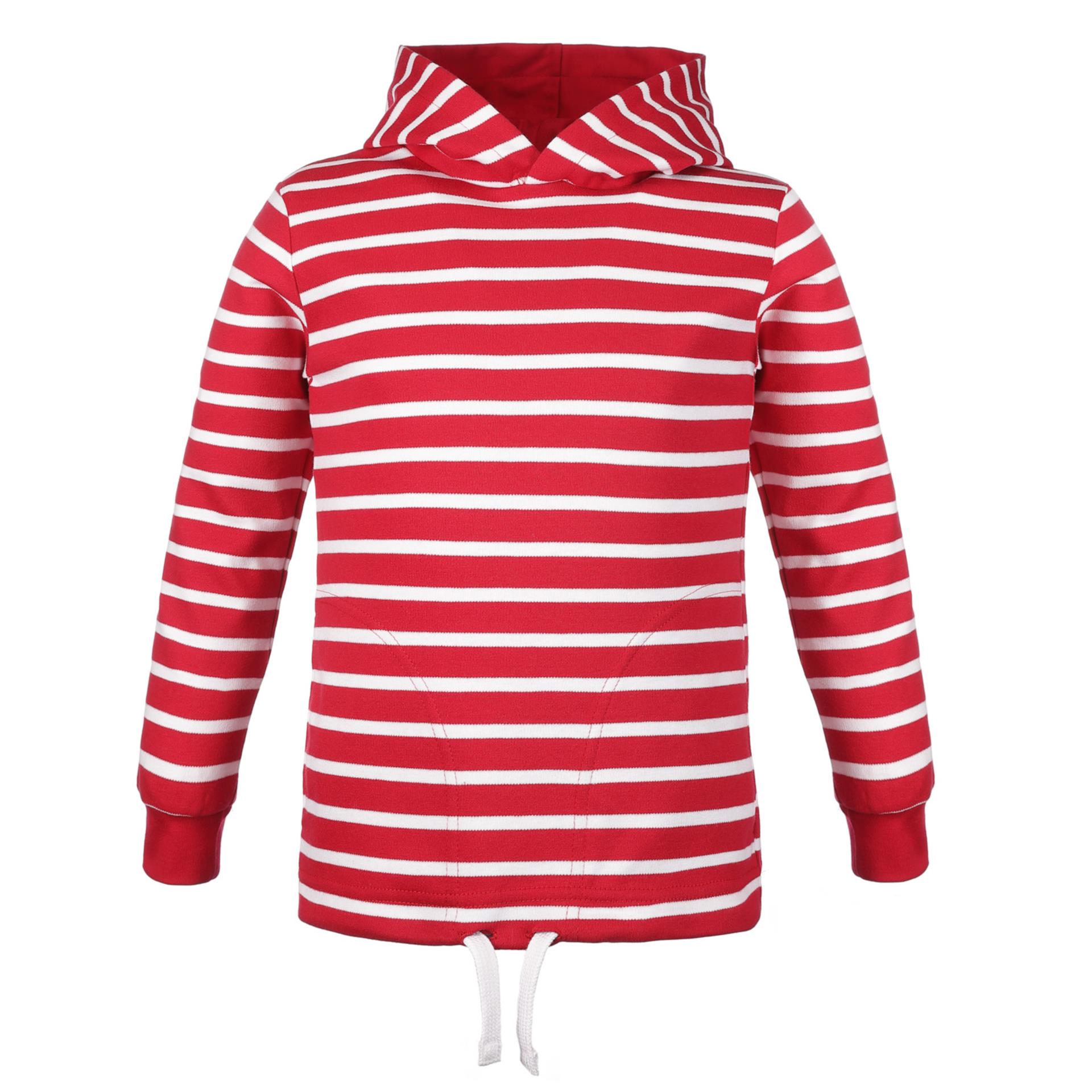 Modas Kinder-Kapuzenshirt mit roten Streifen, 86/92