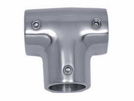 Osculati Edelstahl 3-Wege Relingsverbindung 90°, Rohr 25 mmØ