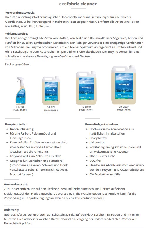 Ecoworks Marine EcoWorks Fabric Cleaner (Textilreiniger), 750 ml